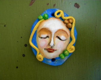 Spirit doll face for doll assemblage, spiritual art
