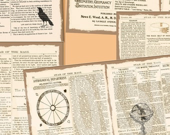 Vintage Witchcraft Junk Journal Pages: Mystical Occult Ephemera Grimoire Witch Halloween Spell Book