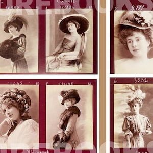 60 Senhoras francesas vintage, efêmeras em preto e branco, mulher vintage, senhora, foto da França, 1800-1900, enfeite de diário de lixo