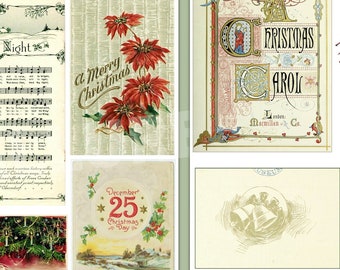 Vintage Christmas Ephemera Junk Journal Printable Antique Holiday Music Original, No AI, 5 Pages (Digital Download)