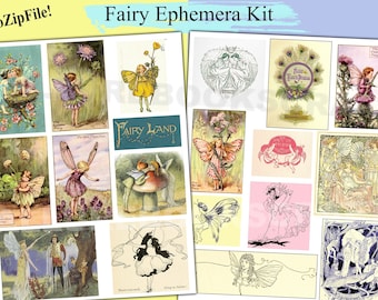Fairy Ephemera: Vintage Fairytale Junk Journal Embellishments (Digital Download)