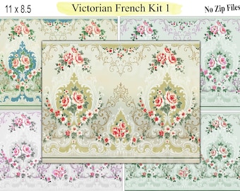 Victorian French Floral Wallpaper: Junk Journal Printable (Digital Download)