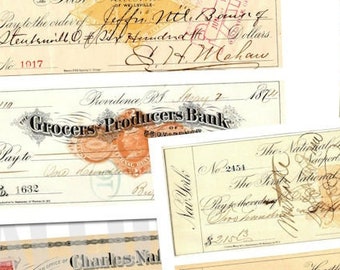 1800's Ephemera: Vintage Banknote, Letterhead Junk Journal Antique Script Insert Embellishment Collage Paper Script Ornate Printable Digital