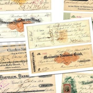 Effimere digitali del 1800, banconote d'epoca, carta intestata, caratteri vintage, carta retrò digitale stampabile, abbellimento di diari spazzatura