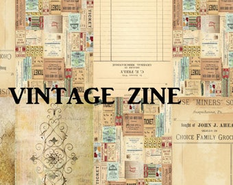 Vintage Zine Collage Template: Junk Journal Ephemera (Digital Download)