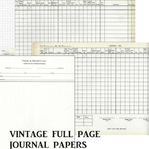 Carta vintage Ink Saver, pagina intera, carta effimera vuota, diario spazzatura, stampabile digitale retrò, lettere vintage in bianco e nero fattura