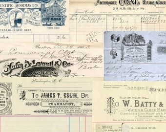 Vintage Ephemera: Retro Receipts, Letterhead, Aged Script (Printable Digital Paper)