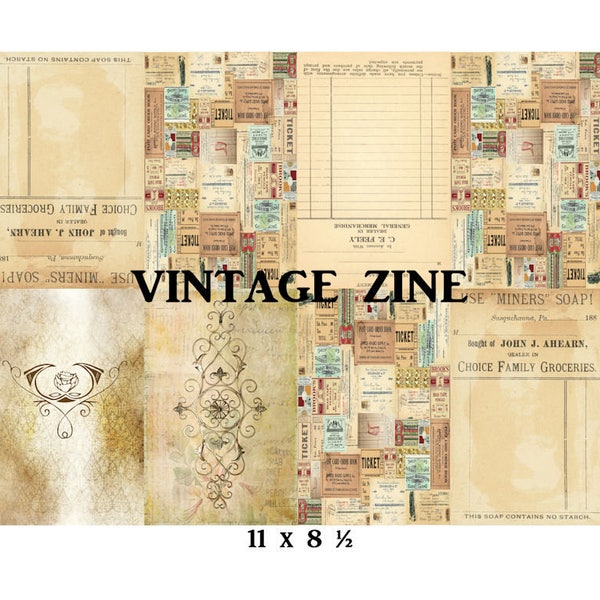 Vintage Zine, Folded Booklet, Junk Journal, Digital Zine, Mini Zine Collage