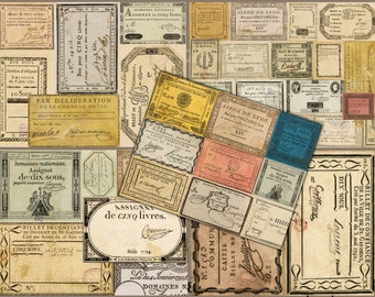 French Script Journal Paper: Vintage Collage Ephemera (Printable Download)