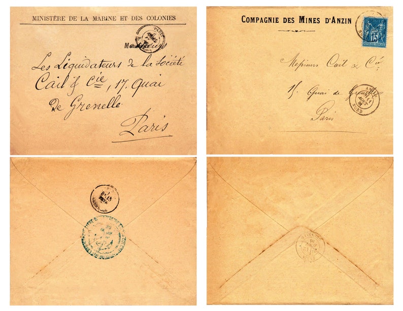 French Envelope Layout Vintage French Envelopes & Stamps: Junk Journal Ephemera (printable) - Etsy