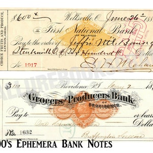 Efímeras del siglo XIX: billetes antiguos, membretes, diarios basura, insertos de escritura antigua, adornos, collages, papel, escritura, ornamentado, imprimible, digital imagen 2