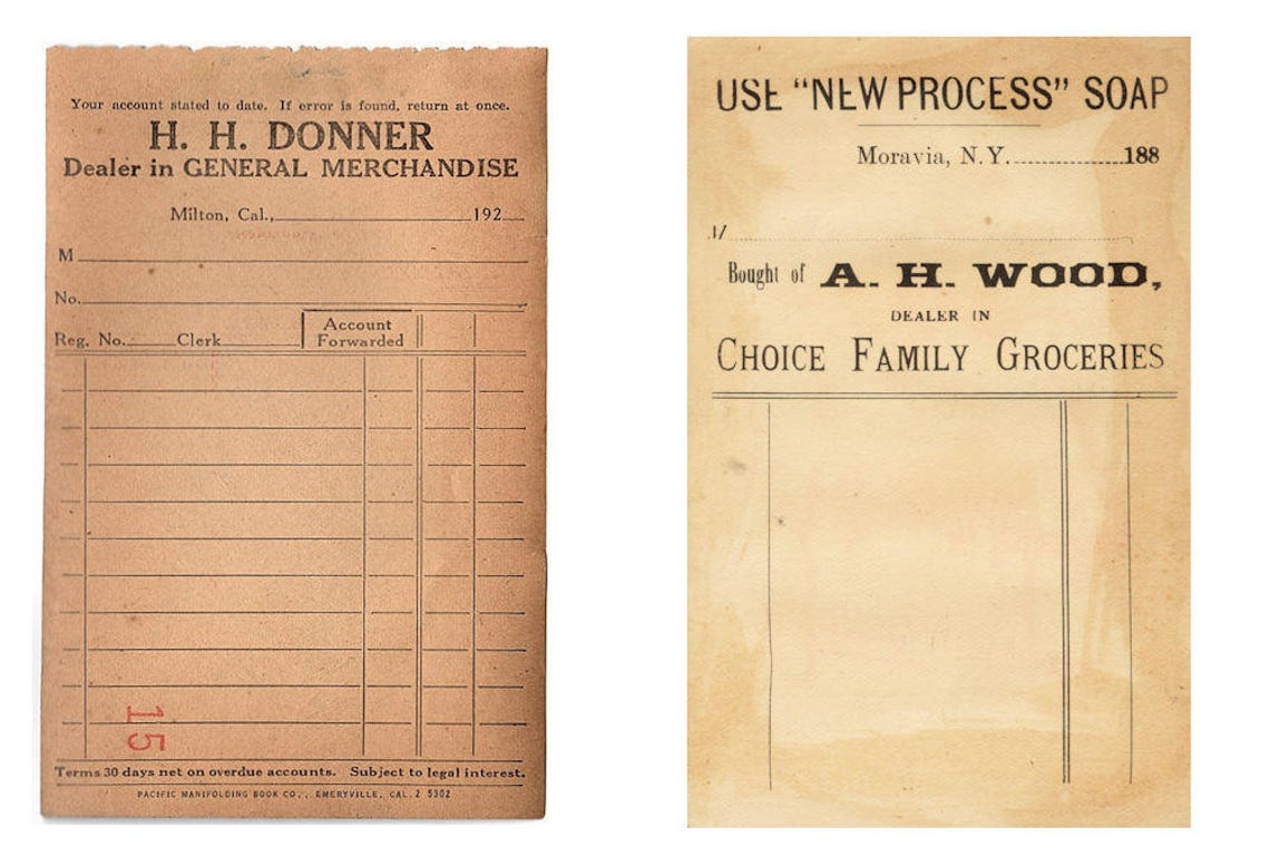 blank vintage receipt ledger vintage font junk journal etsy