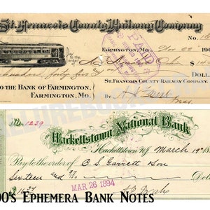Efímeras del siglo XIX: billetes antiguos, membretes, diarios basura, insertos de escritura antigua, adornos, collages, papel, escritura, ornamentado, imprimible, digital imagen 5