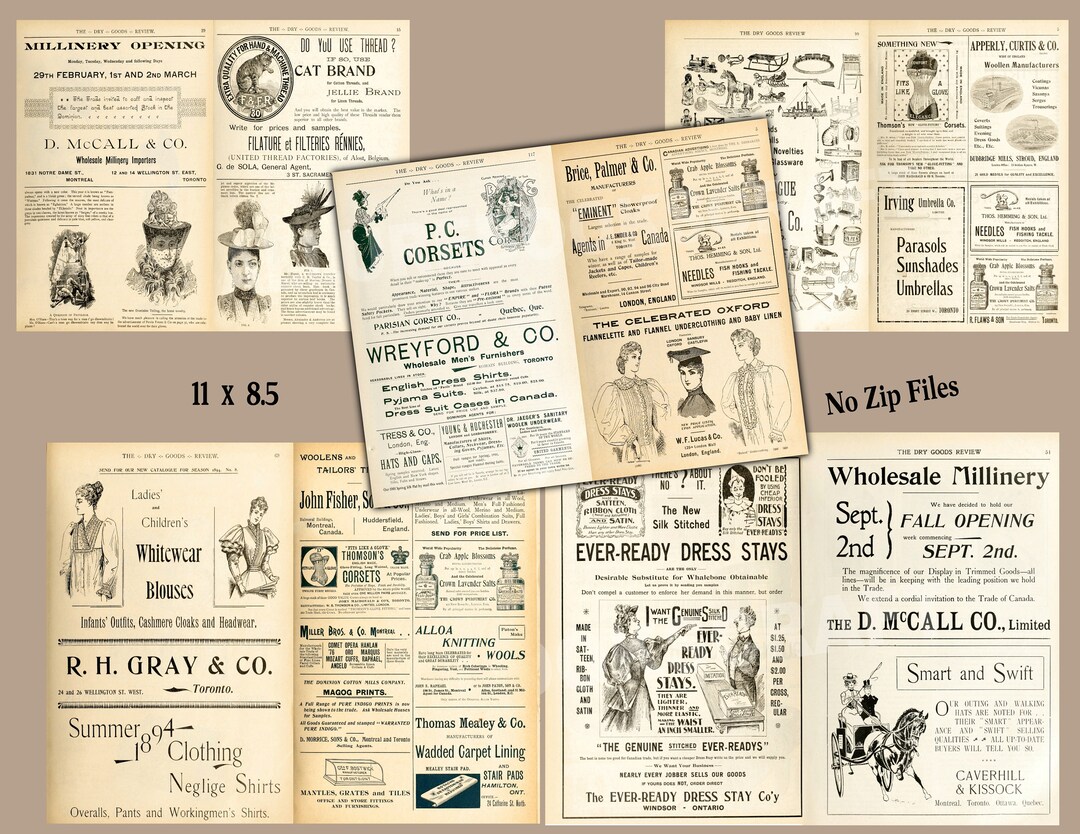 1800s Vintage Dry Goods Catalog Pages 5 Junk Journal Pages Etsy