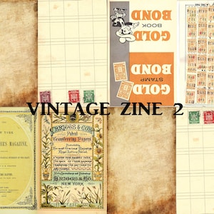 Vintage Collage Zine Template: Junk Journal Ephemera (Digital Download)