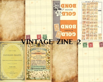 Vintage Collage Zine Template: Junk Journal Ephemera (Digital Download)