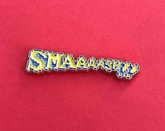 SMAAAASH!! Glitter Enamel Lapel Pin  -   Nintendo Earthbound Mother Smash Brothers