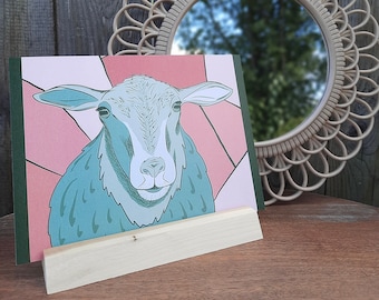 Sheep Art Print, Eco Art Print, 100% Post Consumer Recycled Card Stock