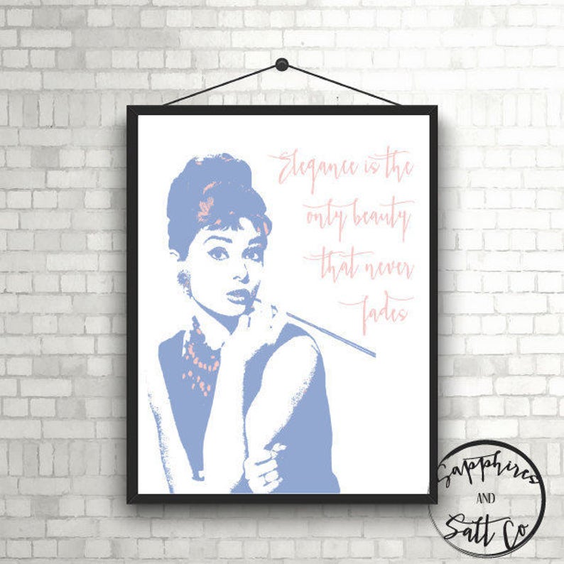 Audrey Hepburn Audrey Hepburn Wall Art Quote Wall Art - Etsy