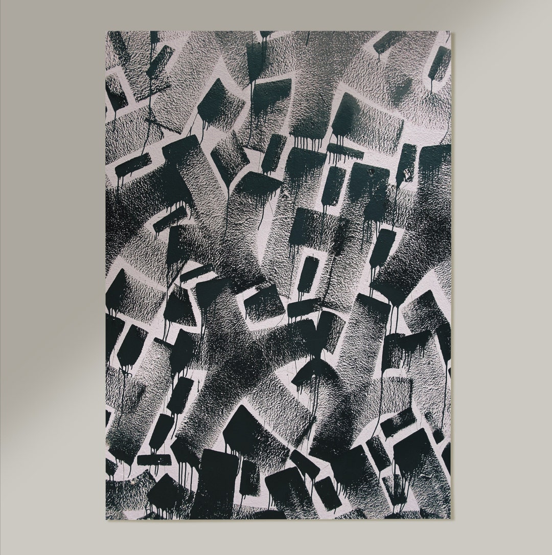 Modern Brush Strokes Printable Abstract Art Black and White - Etsy