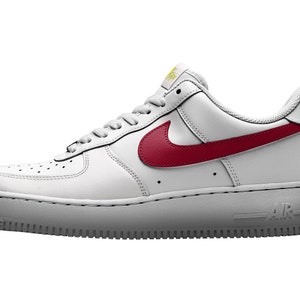Nike Airforce 1-Deep Red Swoosh