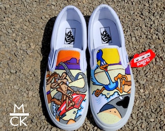 Custom Handpainted Vans Slip Ons- Adult Size
