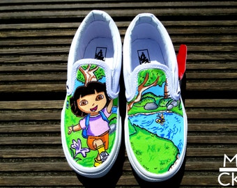 Custom Handpainted Vans Slip Ons