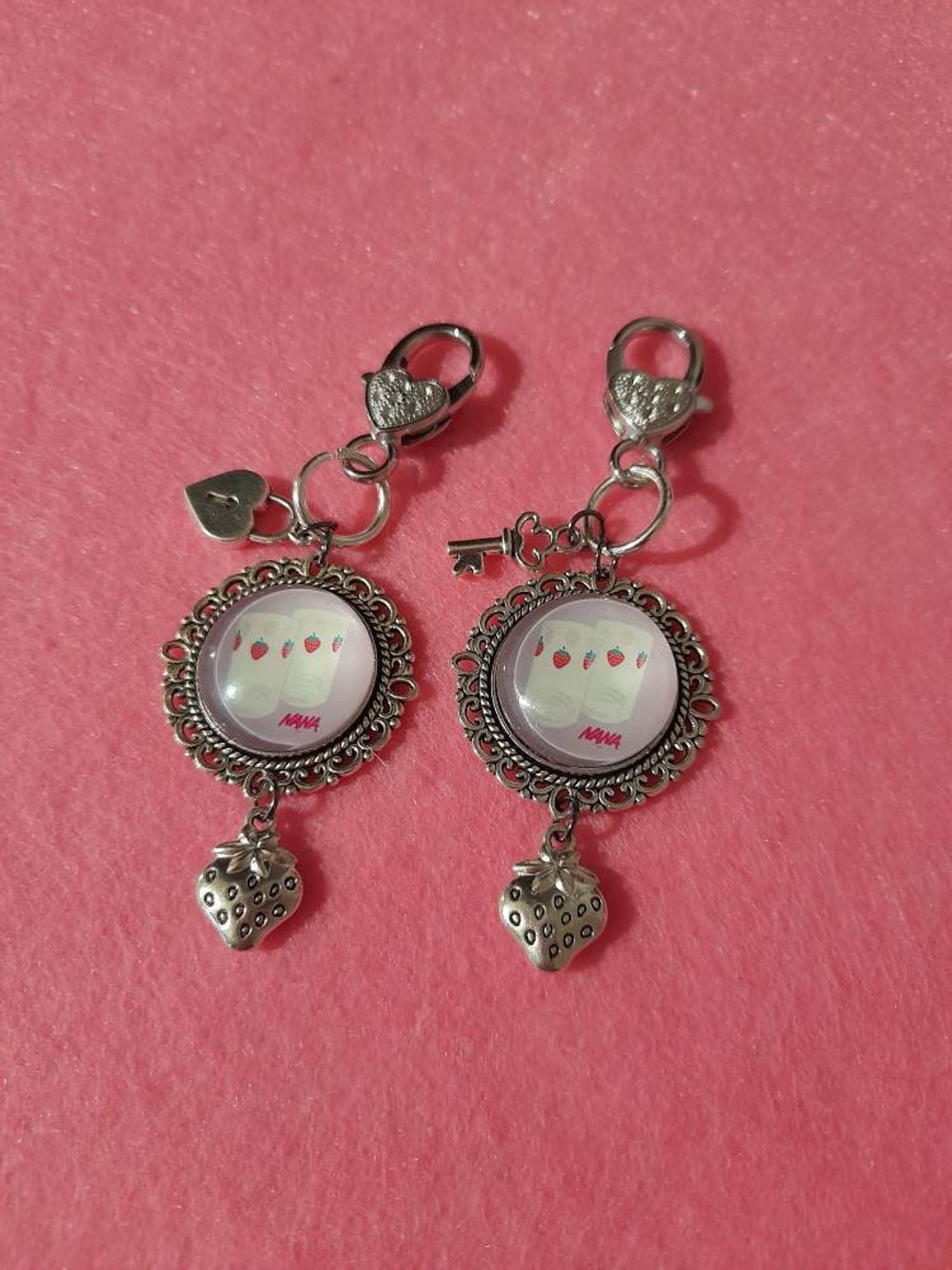 Set of 2 Anime Nana Strawberry Glasses Keychains Nana Manga Etsy
