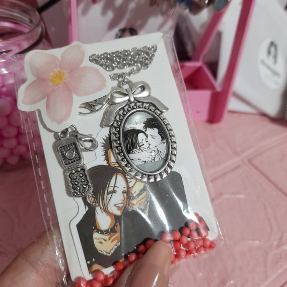 Amazon.com: Hachi inspired necklace, bracelet, keychain, phone charm set, nana  anime : Handmade Products