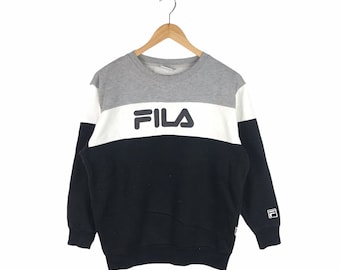 Sudadera Fila Vintage Rara / Jersey / Fila Vintage 90s / Multicolor / Rayas / Tamaño Fila Pequeño