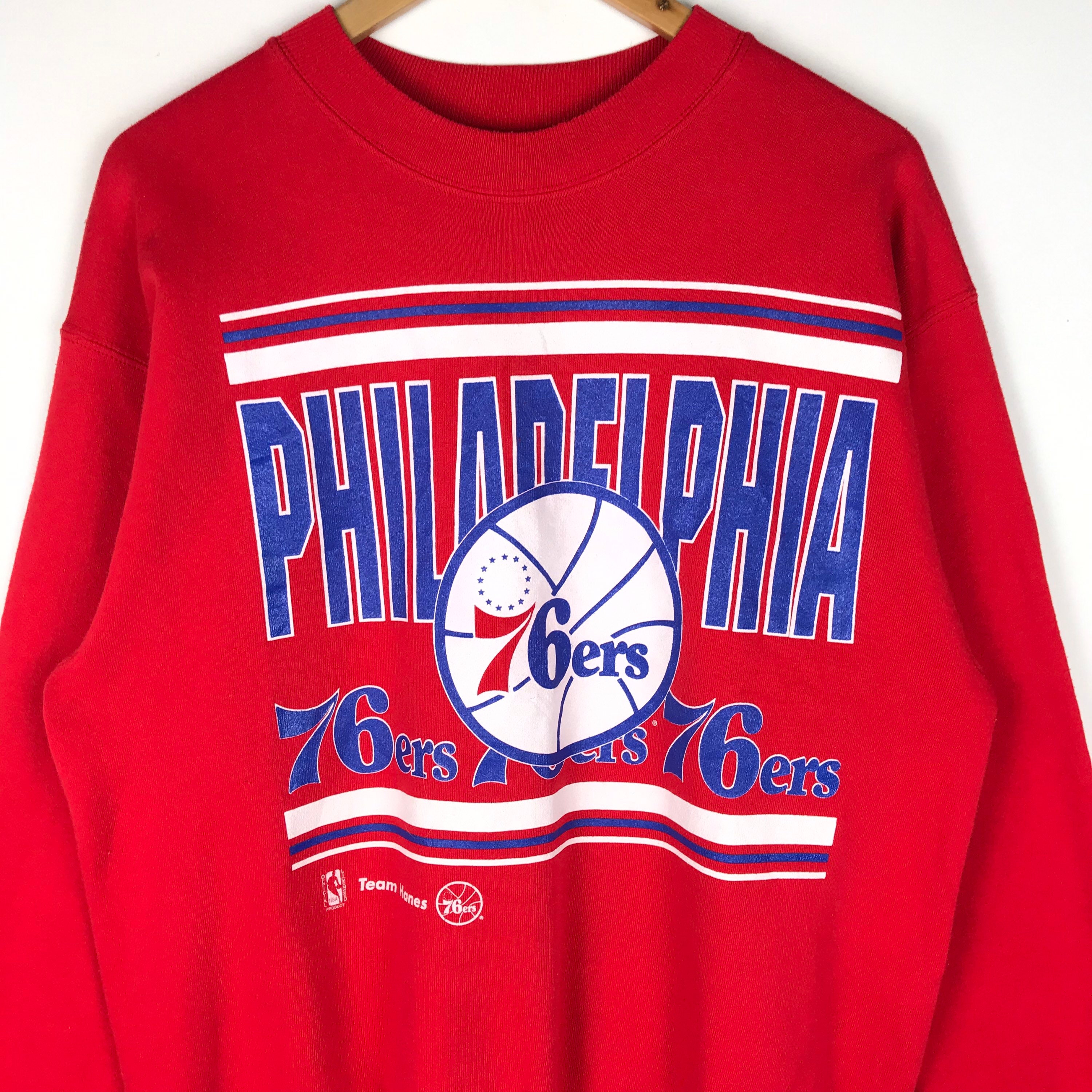 90's Philadelphia 76ers Sixers Hanes NBA Crewneck Sweatshirt Size