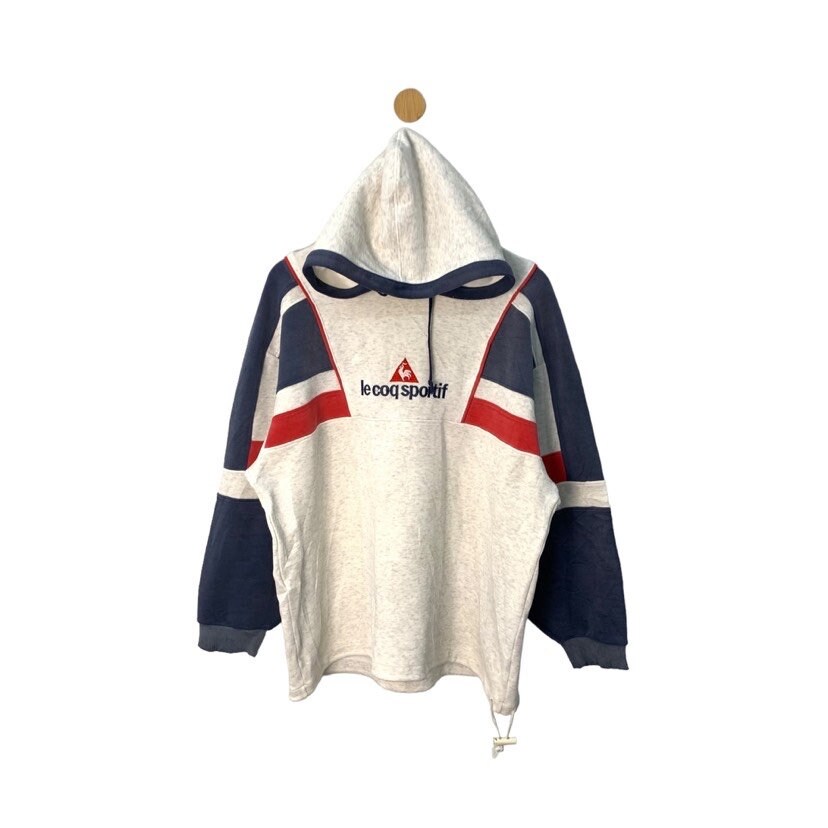 Rara sudadera vintage Le Coq Sportif sudadera jumper con logotipo grande rayas multicolores marca japonesa tamano grande Etsy Mexico