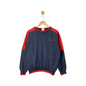 Rare Vintage Adidas Striped Spellout Logo / Adidas Jumper / Navy Sweatshirt / Excellent Condition Sweatshirt / Adidas Medium Size