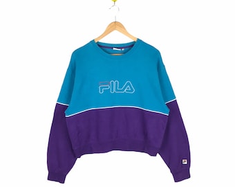 Rara sudadera fila vintage / jersey fila / bordado de logotipo pequeño / ropa deportiva / ropa de calle / ropa activa / pijama / medio