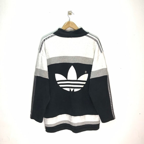 Rare Vintage Adidas Sweatshirt Trefoil Big Logo /… - image 2