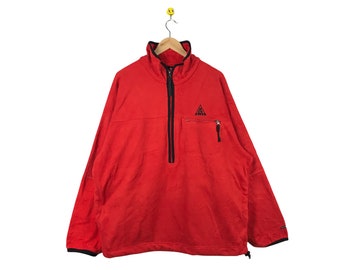 Rare Vintage Nike fleece Half Zip / Sportswear / Nike Swoosh / Nike Sweatshirt / Nike Acg/ Nike XLarge Size
