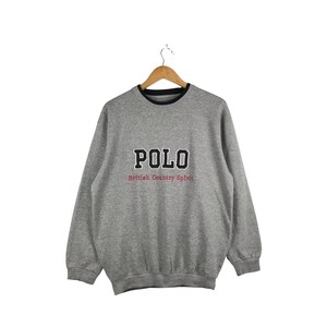 Vintage Polo Spirit Sweatshirt Jumper Sweatshirt / Crewneck Jumper Pullover / Grey Sweatshirt Polo large Size