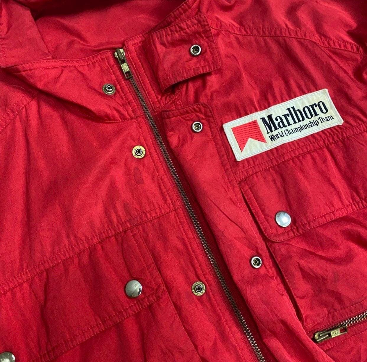 Rare 90s Marlboro Jacket | Vintage Biker Racing Coat | Big