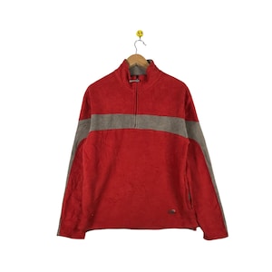 Rare Vintage Helly Hansen Fleece Sweatshirt / red / half zip Sweatshirt / helly hansen medium size