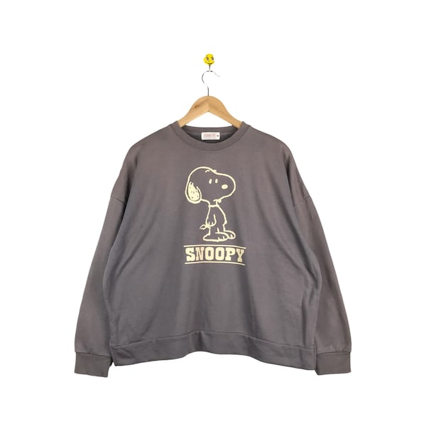 Rare vintage Snoopy Sweatshirt baggy / The Peanuts / vintage Cartoon / gris délavé Couleur / Pull Snoopy xl dames
