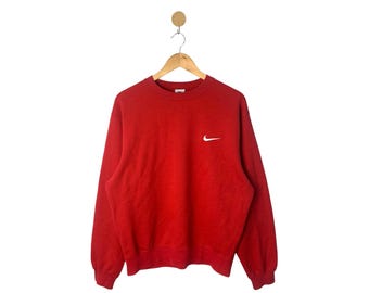 Rare Vintage Nike Jumper / Nike Sweatshirt Red Jumper / Pullover / Nike Adult Large Size