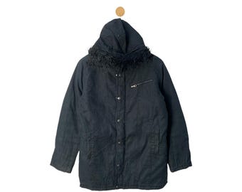 Vintage Von Dutch Jacke Mit Kapuze Dicke Winter Fleecejacke Parka Mittlere Größe