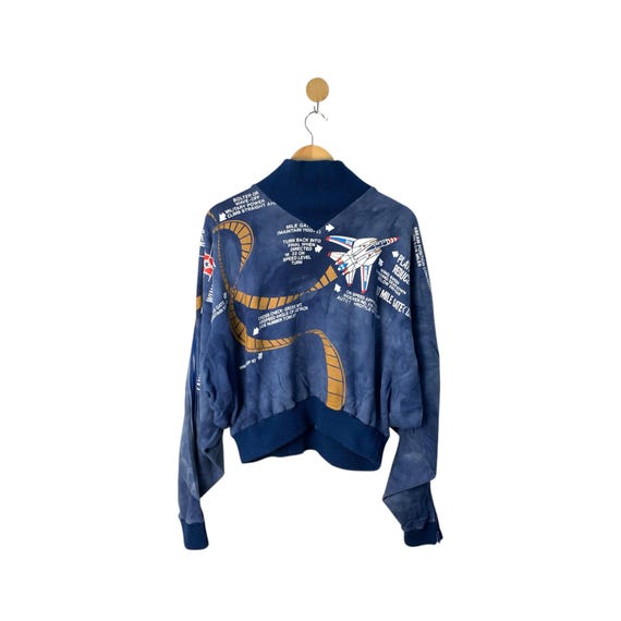 Perfectly Vintage 80s Kansai Yamamoto Flight Jacket Blue Navy