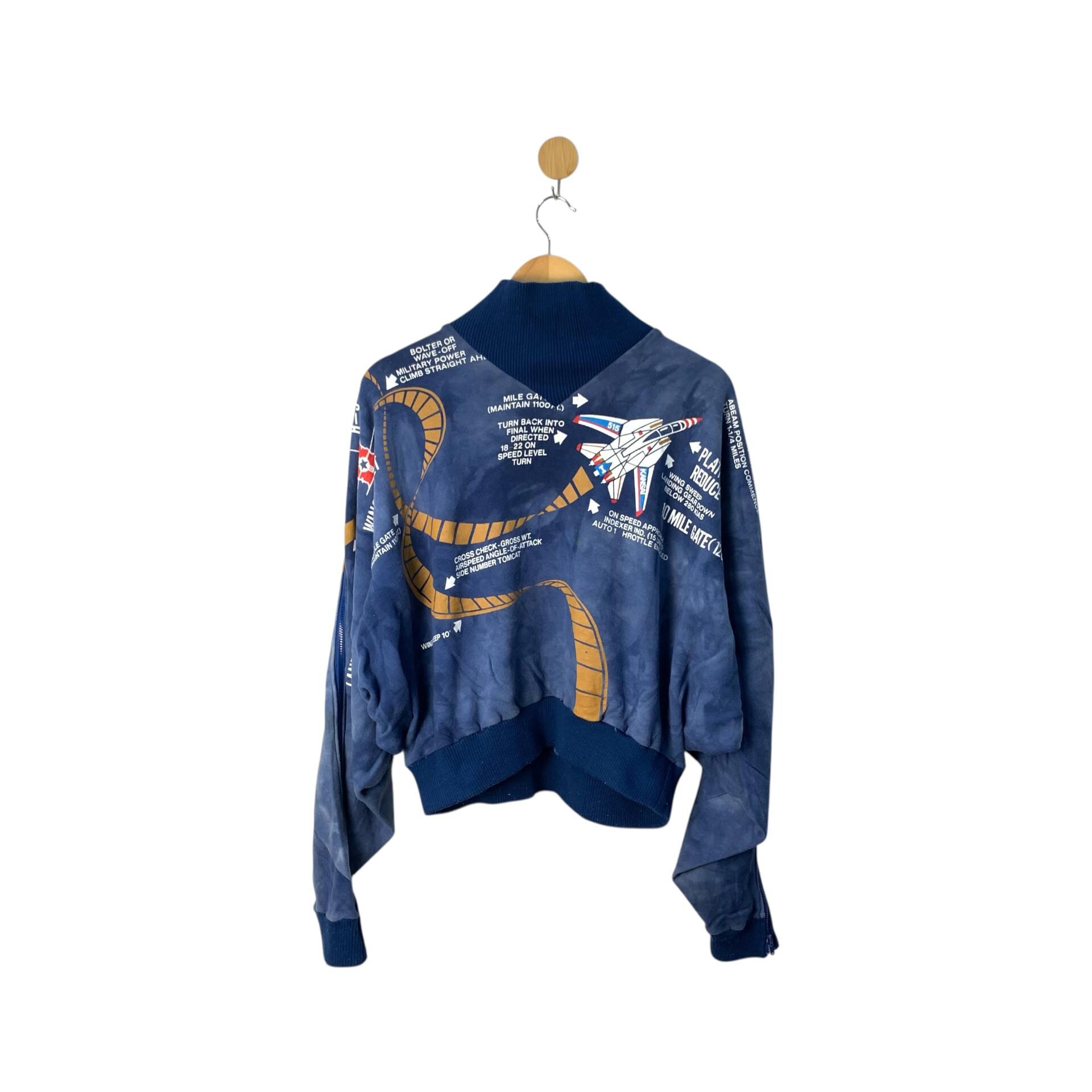 Perfectly Vintage 80s Kansai Yamamoto Flight Jacket Blue Navy