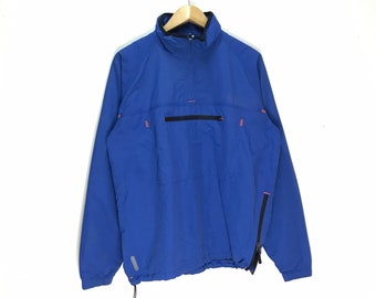 Seltene Vintage-Timberland-Jacke / Reißverschlusstasche / Timberland Windbreaker mit halbem Reißverschluss, blau / Timberland Größe M