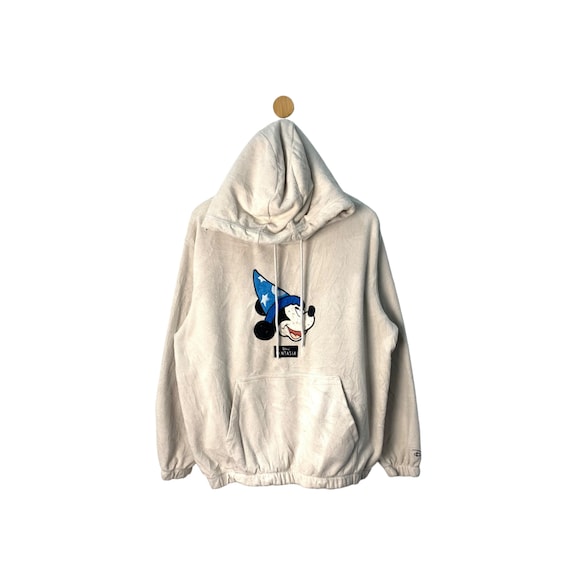 Rare Vintage Disney Fantasia Fleece Hooded Mickey Mouse Fleece Sweatshirt  Cartoon Cream Colour - Etsy