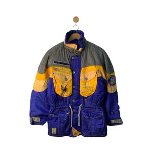 Rare Vintage Phenix Jacket Ski Wear Jacket Thick Coat Winter Ski Jacket Multicolor blue Large Size