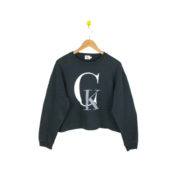 Calvin klein retro logo cropped sweatshirt 2025