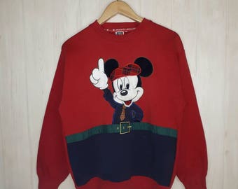 Vintage Mickey Sweatshirt Multicolor Jumper Sweatshirt / Animated Cartoon Disney Mickey Medium Size