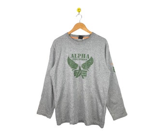 Rare Vintage Alpha Industries Sweatshirt Jumper Pullover Crewneck Large Size